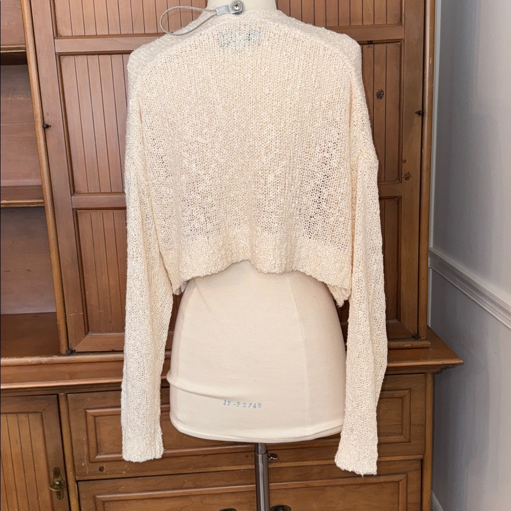 Urban Outfitters Oversized Cropped Open Front Cardigan, Size Small - Picture 2 of 7
